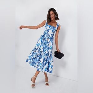 NWOT Cara Cara Claire Dress in Blue Floral Boho Size Small